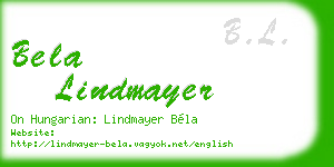 bela lindmayer business card